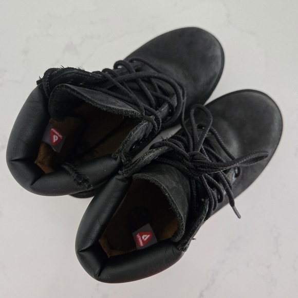 Timberland Toddler Premium 6" Black Leather Lace-Up Ankle Boots Hiking Combat 11 - Picture 3 of 8
